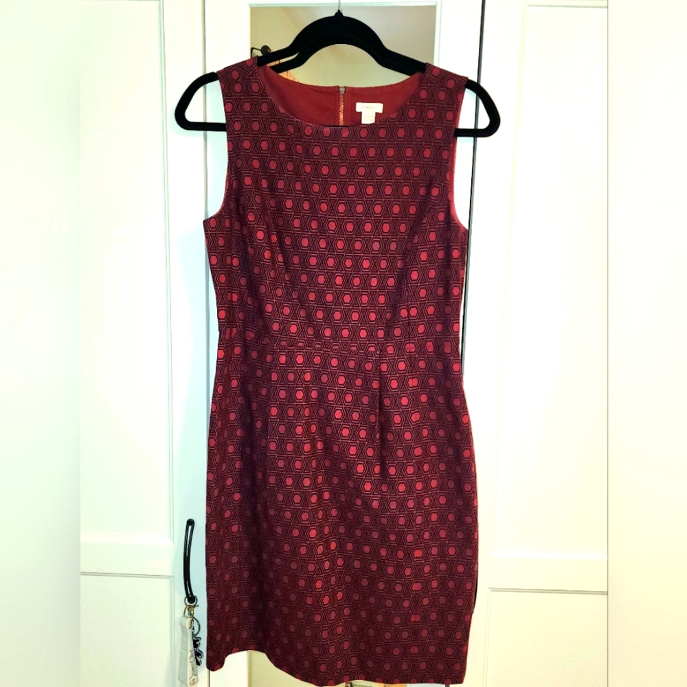 Sleeveless, red geometric fossil dress size US6 UK10
